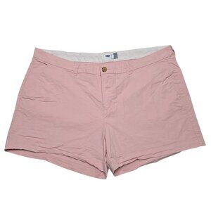 Old Navy Shorts Womens 16 Pink Blushhue Chino Stretch Casual High Rise